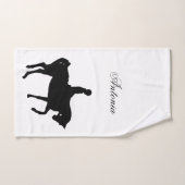 Silhouette de cheval et de cavalier (Serviette à main)