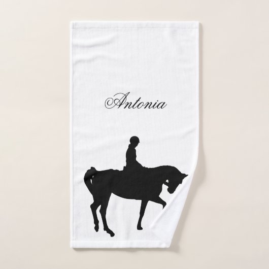 Silhouette de cheval et de cavalier (Serviette à main)
