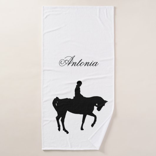 Silhouette de cheval et de cavalier (Serviette de bain)