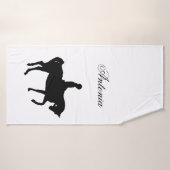 Silhouette de cheval et de cavalier (Serviette de bain)