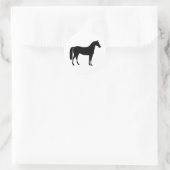 Silhouette de Cheval Noir sur stickers Blanc (Sac)