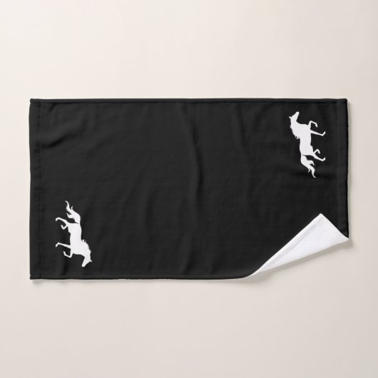 Silhouette de cheval sur noir et blanc (Serviette à main)