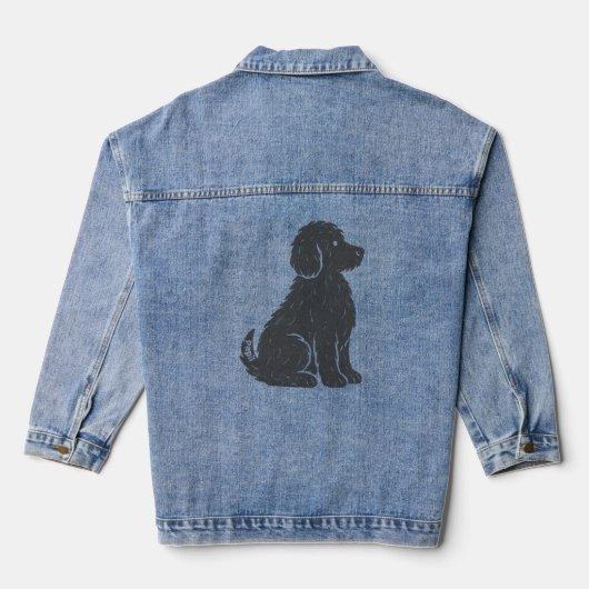 Silhouette de chien bleu Art minimal (Verso)