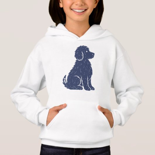 Silhouette de chien bleu Art minimal (Devant)