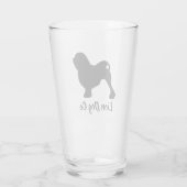 Silhouette de chien Lowchen Verre de boisson perso (Dos)