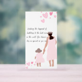 Silhouette de cœur rose de mère et fille (Neutre)