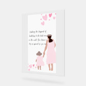 Silhouette de cœur rose de mère et fille (Angle)