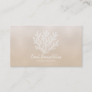 Silhouette de corail marin   Carte de visite perle