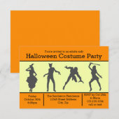 Silhouette de costume orange - Invitation de fête (Devant / Derrière)