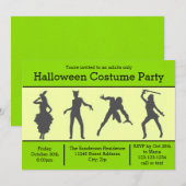 Silhouette de costume vert - Invitation à une fête (Devant / Derrière)