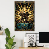 Silhouette de Cyborg Clapette Art Déco (Bureau à domicile)
