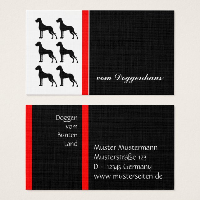 Silhouette de Dogue Allemand / Grand Danois (Devant & derrière)