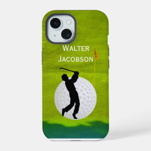 Silhouette de golf Golfeur, Boule, Vert personnali