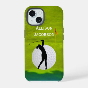 Silhouette de golf Golfeur, Boule, Vert personnali