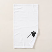 Silhouette de Golfer Noir Blanc (Serviette à main)