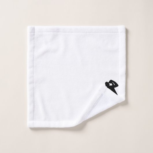 Silhouette de Golfer Noir Blanc (Gant de toilette)
