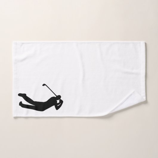 Silhouette de Golfer Noir Blanc (Serviette à main)