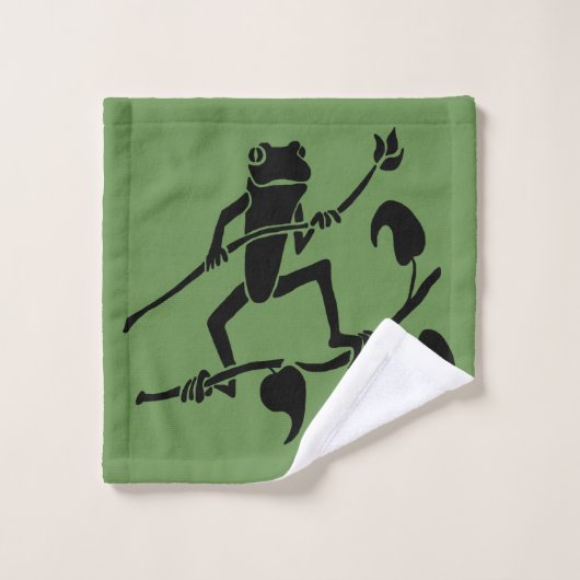 Silhouette de grenouille d'arbre (Gant de toilette)