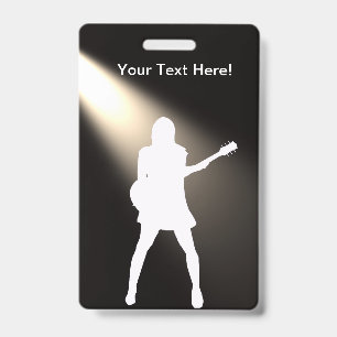 Silhouette de guitare pour Badge avec Lynard