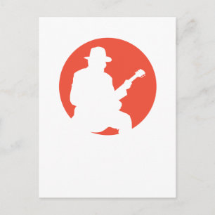 silhouette de guitariste de carte postale