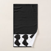 Silhouette de Jane Austen sur fond noir (Serviette à main)