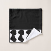 Silhouette de Jane Austen sur fond noir (Gant de toilette)