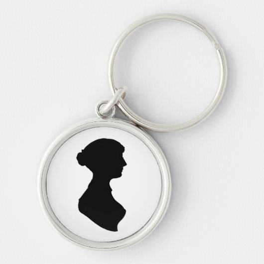 Silhouette de Jane Austen sur un porte-clés (Devant)