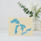 Silhouette de la carte des Grands Lacs en aquarell (Debout devant)