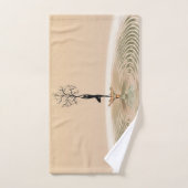 Silhouette de la fille Yoga (Serviette à main)