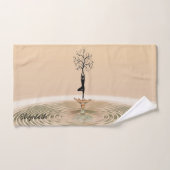 Silhouette de la fille Yoga (Serviette à main)