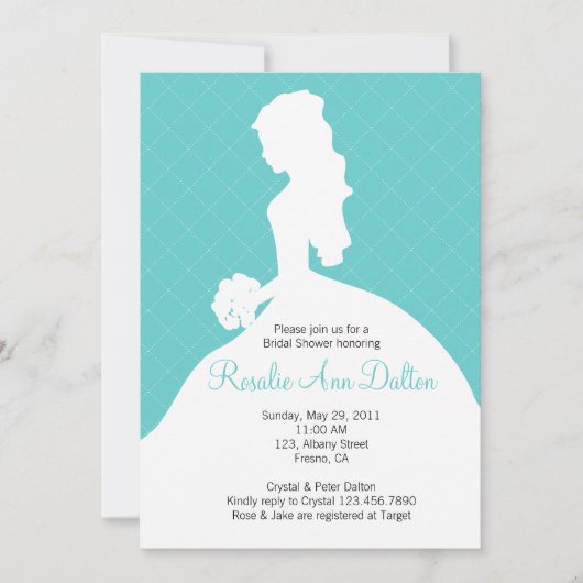 Silhouette de la mariée - Invitation à la Fête de  (Devant)