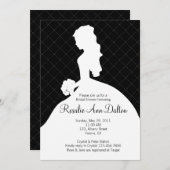 Silhouette de la mariée - Invitation de la Fête de (Devant / Derrière)