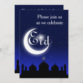 Silhouette de la mosquée à la nuit - Invitation de (Devant / Derrière)