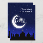 Silhouette de la mosquée à la nuit - Invitation de (Devant / Derrière)