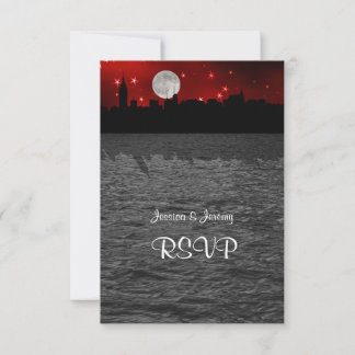 Silhouette de la skyline de NYC Lune Rouge RSVP 1