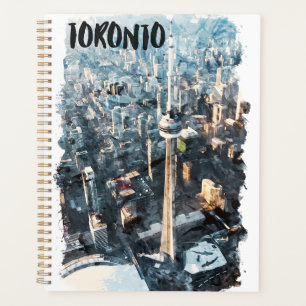 Silhouette de la ville colorée de Toronto Canada