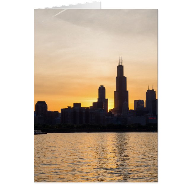 Silhouette de la Willis Tower au coucher du soleil (Devant)