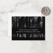 Silhouette de l'arbre forestier Carte de remerciem (Devant/Arrière en situation)