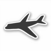 Silhouette de l'avion noir, autocollant de vue lat (Devant)