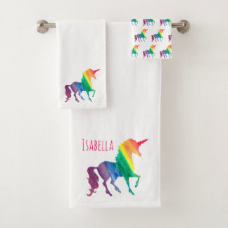 Silhouette de licorne d'arc-en-ciel d'aquarelle