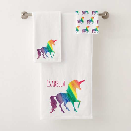Silhouette de licorne d'arc-en-ciel d'aquarelle (En situation)