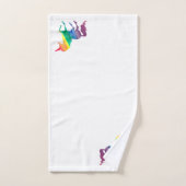 Silhouette de licorne d'arc-en-ciel d'aquarelle (Serviette à main)