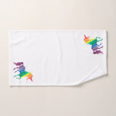 Silhouette de licorne d'arc-en-ciel d'aquarelle (Serviette à main)