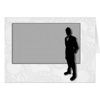 Silhouette de marié de carte de mariage