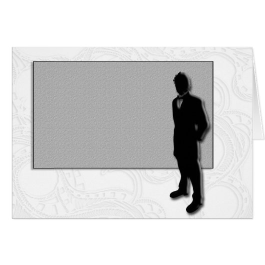 Silhouette de marié de carte de mariage (Devant horizontal)