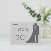 Silhouette de mariée et de chambre Numéro de table (Debout devant)