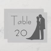 Silhouette de mariée et de chambre Numéro de table (Devant / Derrière)