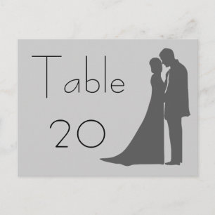Silhouette de mariée et de chambre Numéro de table