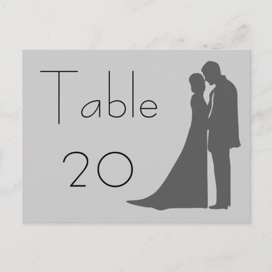 Silhouette de mariée et de chambre Numéro de table (Devant)