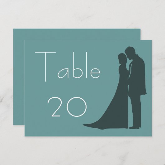 Silhouette de mariée et de chambre Numéro de table (Devant / Derrière)